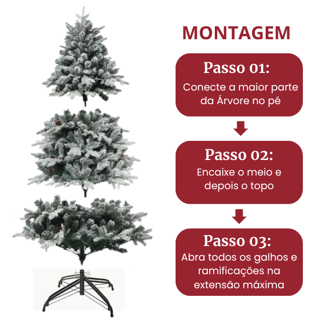 Árvore de Natal Nevada Sem Led