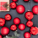 Conjunto de Bolas Natalinas Vermelhas em Vidro (24 Peças)