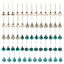 64 Peças Decoração De Natal Bolas Ouro Azul