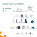 Kit 70 Bolas decoração de natal árvore pendente bolinhas enfeites natalinos casa pisca pisca led